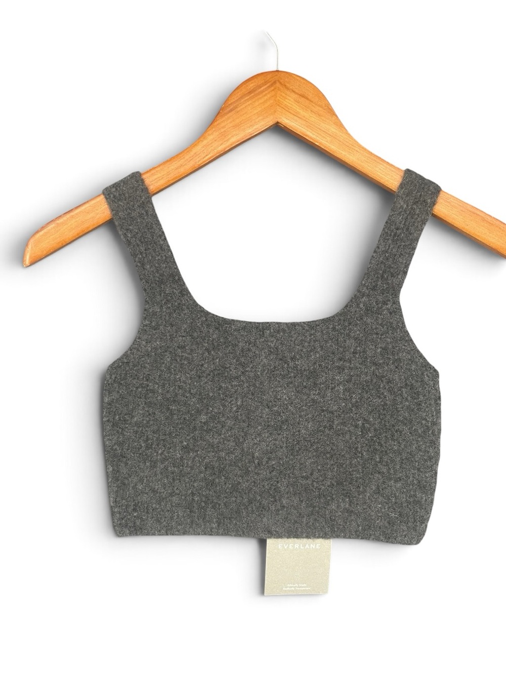Everlane Cozy‑Stretch Tank in Heathered Charcoal NWT Size Medium